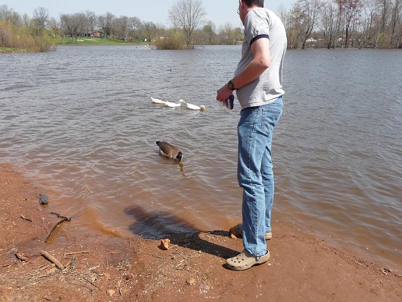 Kevin feeding geese.JPG